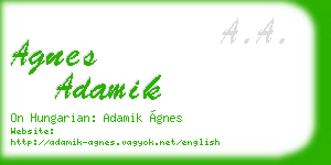 agnes adamik business card